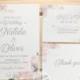 Blush Floral Wedding Invitation Printable Blush Pink Wedding Invitation Set Dusty Blue Wedding Invitations PDF Wedding Invitations with RSVP