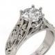 Leaves Engagement Ring, 1ct Moissanite engagement ring, Vines Engagement ring, Leaf engagement ring, Filigree engagement ring, 2057kob