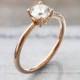 moissanite engagement ring rose gold  alternative engagement ring  bezel engagement ring Promise ring gift