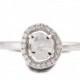Raw Diamond Ring, 18K White Gold Rough Diamond engagement ring, Unique Engagement ring, rough diamond ring, Raw Halo Ring