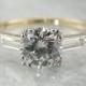 Fine Vintage Diamond Ring: Spectacular One Carat Diamond Solitaire Retro Era Engagement Ring 6VQ783-R
