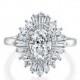 2 Carat Diamond Engagement Ring, Vintage Diamond Engagement Ring, Oval Cut Engagement Ring, Oval Halo Diamond Ring, Great Gatsby Style