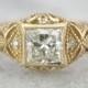 Large, Very Fine Diamond in Ancient Style Filigree Engagement Ring 3JFNHU-N