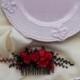 Wedding red and black hair comb