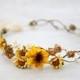 Sunflower Flower Crown, Sunflower Bridal Headpiece, Yellow Flower Crown, Flower Girl Crown, Sunflower Halo