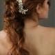 Gold Beaded Bridal Comb. Bridal Hair Piece. Gold Lace Comb {Marta}