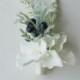 Hydrangea Boutonniere Groom Groomsmen Wedding Flower, Hydrangea and Berry Accent - Rustic Wedding Boutonnieres
