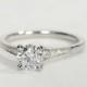 0.82 Ct. Center Diamond Graduated Milgrain Diamond Engagement Ring 