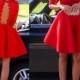Classy Prom Dresses,Red A-line Bateau Short Mini Chiffon 