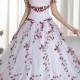 2017 Real White And Red Ball Gown Colorful Wedding Dresses Off The Shoulder Embroidery Corset Back Non White Bridal Gowns 