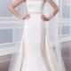 Satin Trumpet Gown With Strapless Neckline Is Accented With An Intricate Beaded Belt At The Waist #beaded #bride #belt #weddingdress #m… 