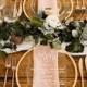 Wedding Table Decor With An Acrylic Wedding Menu And Gold Accents #weddingtable #weddingmenu #weddingtabled… 