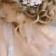Flower hair comb, Blush Pink flower hair clip, Flower hair piece Wedding