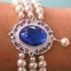 Indian Bridal Bracelet, Swarovski Pearl, Pearl Bracelet, Bridal Bracelet, Emerald, Opal, Sapphire, Ruby, Fuschia, White Pearls, Cream Pearls
