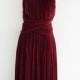 Burgundy Velvet dress Bridesmaid Dress infinity Dress Prom Dress Convertible Dress Wrap Dress