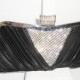 Vintage Black Evening Bag Rhinestone Trim, Glamorous Black Clutch Handbag EB-0235