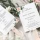 Blush Floral Wedding Program Fan, Wedding Ceremony Fan Template, Wedding Program Template, Program Printable, Ceremony Programs, #19_BM1