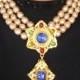 Baroque Pearl Choker, Indian Bridal Choker, Pearl Statement Necklace, Vintage Pearl Choker, 3 Strand Pearls, Bridal Pearl Choker,