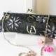 Vintage Evening Bag Beaded Embroidered, Sparkly Black Beaded Clutch Bag EB-