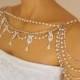 Shoulder necklace,Art deco shoulder jewelry,Pearl shoulder necklace,Wedding jewelry,Shoulder jewelry,Bridal shoulder necklace,Swarovski