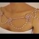 Rose gold shoulder necklace,Art deco shoulder jewelry,Wedding shoulder necklace,Swarovski crystal shoulder jewelry,Bridal shoulder necklace