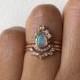 Opal Crown Ring, Opal Pear Ring, Opal Ring, Opal Engagement Ring, Opal Wedding Ring, Opal pear, Unique Engagement Ring