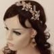 Rose gold wedding headband,Art deco crystal bridal headband,Bridal headpiece,Bridal hair piece,Bridal tiara,Bridal crown,Boho headpiece