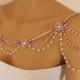 Rose gold shoulder necklace,Art deco shoulder jewelry,Wedding shoulder necklace,Swarovski crystal shoulder jewelry,Bridal shoulder necklace