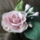Blush Flower hair pins, Bridal flower hair clip, Wedding flower hair piece