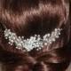 Pearl Crystal Bridal Hair Vine, White Pearl Crystal Hair Piece, Bridal Floral Hair Jewelry, Bridal Pearl Headpiece, Pearl Crystal Wreath