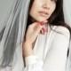 Ivory wedding veil, Bridal veil, Short wedding veil