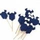 Navy & White Onesie Cupcake Topper. Navy and White Little Man Baby Shower Decorations, Boy Baby Shower Decorations, Shower, ONESIEtopper102