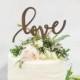 Rustic LOVE Cake Topper - Wooden cake topper - Engagement Cake topper - Unique Wedding Cake Topper - Wedding Cake Topper