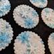 12 Edible Snowflake cupcake toppers/ SPARKLY /Frozen /choose colors/ gum paste / fondant