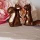 Copper Wedding Cake Topper In Stock Adorable Ceramic Squirrels in Love Anniversary Gift Copper Animals Home Decor Ceramic Vintage Design