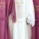 GRACE Lace cotton bridal robes, bridal robe, lace cotton bridesmaid robe