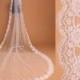 High quality beautiful long veil with lace at the edge cathedral lenght
