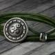 Leather Bracelet - Om Bracelet - Leather Wrap Bracelet - Om Leather Bracelet - Yoga Jewelry - Yoga Bracelet - Yoga - Om - Buddhist - Hindu