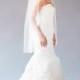Alexis Veil - Crystal Rhinestone Detail on Fingertip Length Wedding Veil, 3mm Clear Rhinestone, Bridal Veil, Short Veil, Single Tier Veil