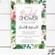 Printable Bridal Shower Invitation template, Tropical Hawaiin Theme Instant Download Editable PDF WLP392