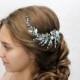 Light Blue opal Hair vine Crystal Weddind Hair Comb Bridal Hair Vine Wedding hair piece Bridal headpiece Wedding hair vine Silver leaves