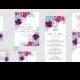 Marsala hydrangea blue rose peony Wedding invitation set printable card template vector anniversary invitation