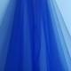 Royal Blue Wedding Veil, Two Layers, Royal Blue Satin Edging.