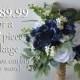 Wedding Bouquet, Bridal Bouquet, Bridesmaid Bouquet, Silk Flower Bouquet, Wedding Flower, navy blue, blue, navy, burlap, Lily of Angeles