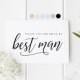 Card For Best Man, Thank You For Being My Best Man, Best Man Thank You, Best Friend Wedding Card, Groomsman Card, To My Best Friend Card