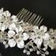 Bridal Crystal Hair Comb, Wedding Hair Comb, Floral Bridal Hair Piece, Wedding Headpiece, Silver Crystal Hair Comb, Bridal Hair Jewelry