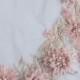 Applique in beautiful blush with hand-crafted silk organza flowers
