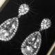 Cubic Zirconia Bridal Earrings, Teardrop Crystal Wedding Earrings, CZ Chandelier Earrings, Bridal Crystal Earrings, Prom Crystal Earrings