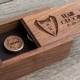 Cufflinks with Engraved Gift Box SET in Walnut Wood Tall - Custom Wedding Gift for Groomsmen Proposal - 5th Wood Anniversary Gift