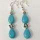 Turquoise and Silver Dangle & Drop Earrings, Blue and Silver Dangle Earrings, Teardrop Earrings, Womens Accessories, Gifts